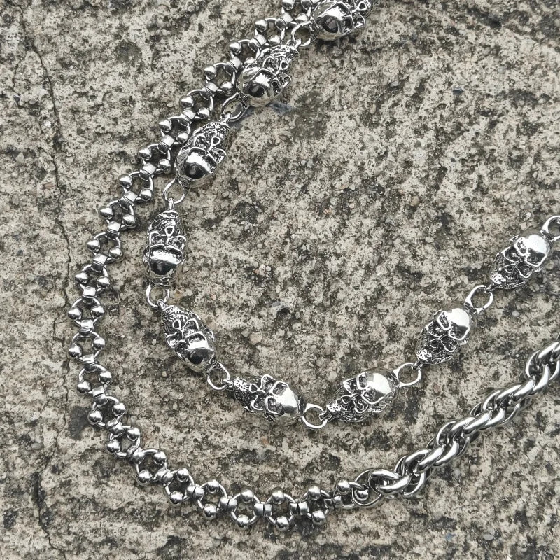 Skull Pocket Punk Wallet Chain Stainless Steel