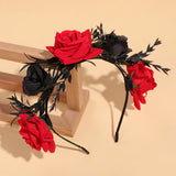 Red and Black Rose Headband Festival Performance Headband