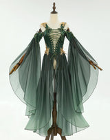 Elven Medieval Renaissance Costume Elf Style Corsetted Dress Cosplay Costume