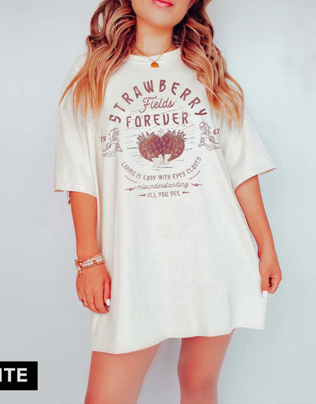 Beatles Strawberry Fields Rock Band Tee T-Shirt