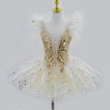 Golden Fae Professional Ballet Dress Contemporary Dance Performance Costumes