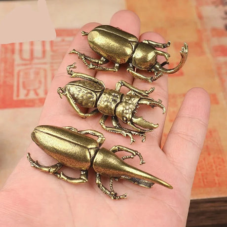 Copper Beetles Figurine Tea Pets