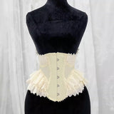 Lolita Lace Up Boned Waist Trainer Stage Costume Victorian Lace Ruffles