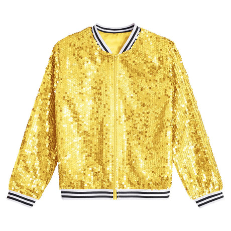 Kids Girls Sequinned Dance Bomber Jackets