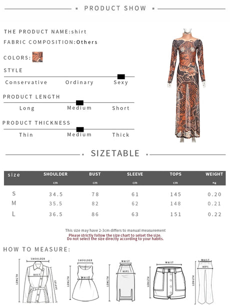 Tiger Print Mesh Dress Long Top Waist High Splits High Elasticity