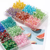 4 6 8 10mm Cracked Crystal Beads Dual Colour Glass Beads for Jewellery Making DIY