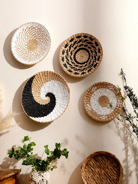 Seagrass Wall Basket Boho Home Decoration Handmade Natural Wall Art