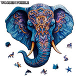 Blue Elephant Wooden Jigsaw Puzzle