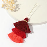 1/2pcs Cotton Tassels for Crafts Tri-Layered Tassels with Hanging Loop for Crafts Jewelry Making Bookmark Clothing  Accessories
