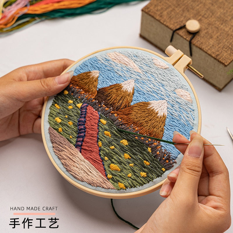 DIY Landscape Embroidery Set Needlework for Beginners DIY Craft Kit