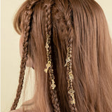 6pcs/set Gold Hair Braid Rings Dreadlock Beads Cuff Clips