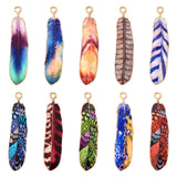 Twenty Printed Feather Charms Pendants for DIY Jewellery Making