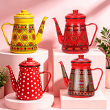 1.5L Enamel Coffee Pot Gooseneck Spout Stovetop Tea Kettle