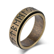 Nordic Viking Runes Spinning Ring Titanium Steel Anxiety Jewellery