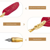 Feather Quill Pen and Ink Set Dip Calligraphy Writing Set with 5 Replacement Nibs Pen Holder