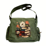Book Lovers Print Canvas Shoulder Bag Crossbody Messenger Bag