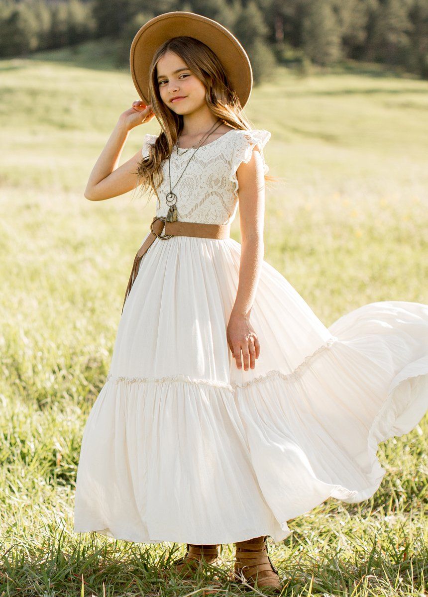 Girls Maxi Lace Chiffon Photoshoot Dresses For 3-15 Years