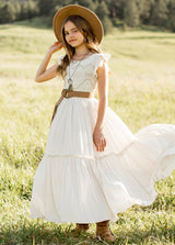 Girls Maxi Lace Chiffon Photoshoot Dresses For 3-15 Years