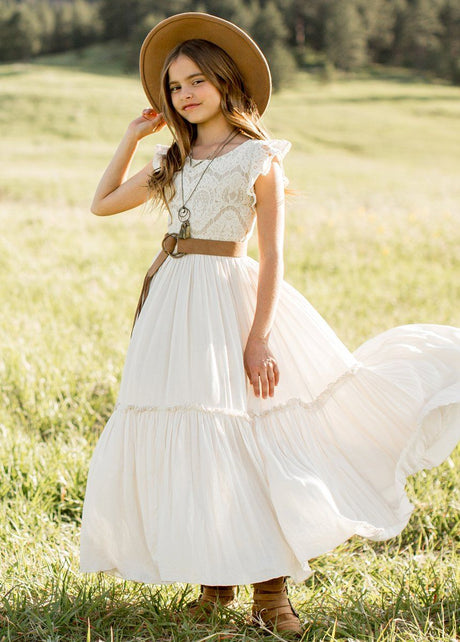 Girls Maxi Lace Chiffon Photoshoot Dresses For 3-15 Years
