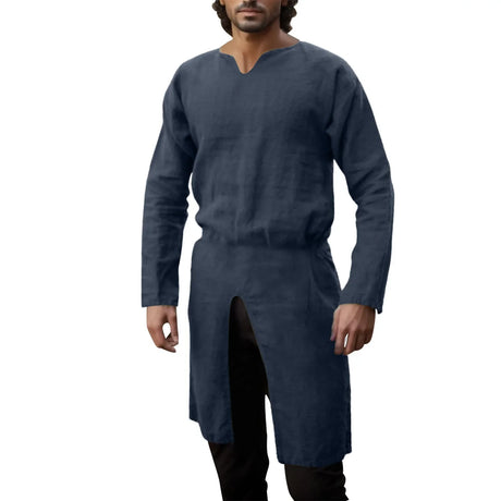 Medieval Renaissance Linen Tunic Long Shirt Knight Vikings Pirate Cosplay Costumes