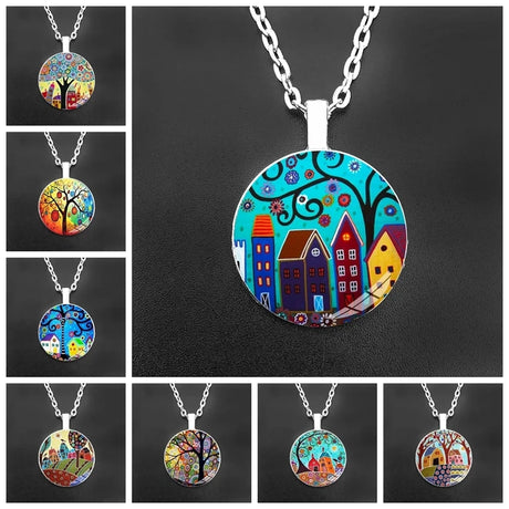 Peacock Paintings Cabochon Earrings