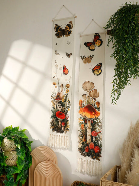 Butterfly Mushroom Tapestry Boho Home Decoration Wall Hanging