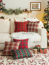 Christmas Plaid Cushion Pillow Covers Plush Pillows for Couch Sofa Living Room Decoration Nordic Home Decor