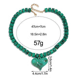 Chunky Acrylic Heart Pendant Beaded Choker Necklaces