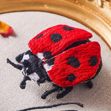 DIY Embroidered Insect Series Fabric Brooches Butterfly Ladybug Dragonfly Bee Craft Project