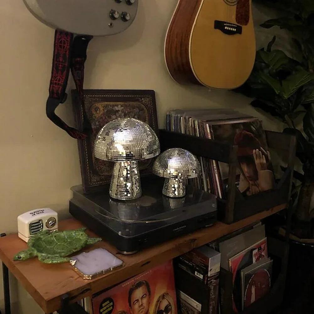 Retro Disco Mushroom Shape Mirror Ball Home Decorations