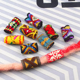 Mix Fabric Dread Dreadlock Tube Beads Clips Cuffs for Hair Braid Beads 10pcs