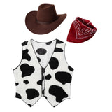 Kids Brown Suede Leather Fringed Vest  Western Cowboy Cowgirl Costumes