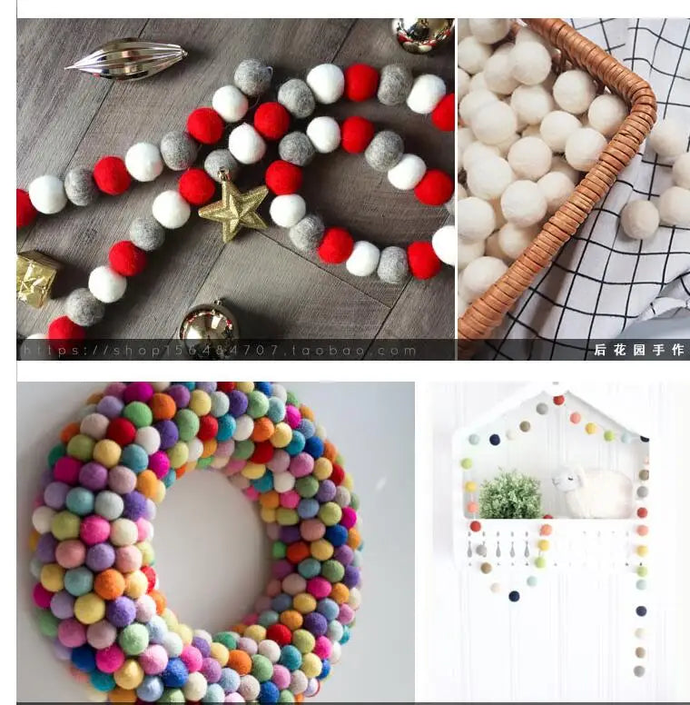FIFTY 2cm Wool Felt Balls 100% Wool DIY Handmade Craft Supplies