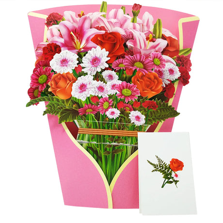 3D Flower Bouquet Greeting Card A4 Size