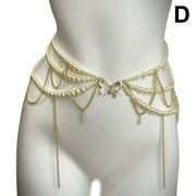 Multilayer Pearl Waist Chain Belt Body Jewellery