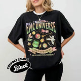 Epic Universe Unisex Tee Cotton T-Shirt Fantasy Family Theme Park Trip Orlando Park
