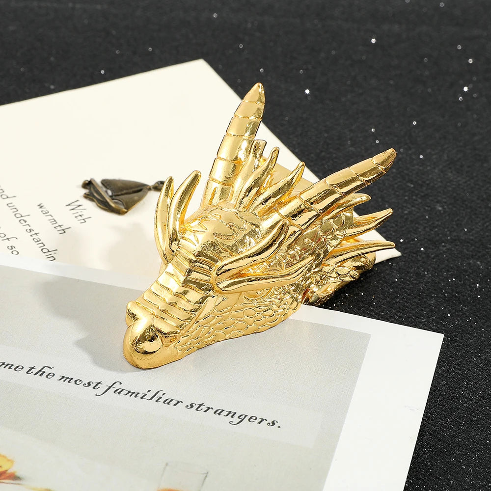 Dragon Head Metal Bookmarks for Book Lovers