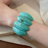 Smudged Oval Acrylic Elastic Bangles Bracelets