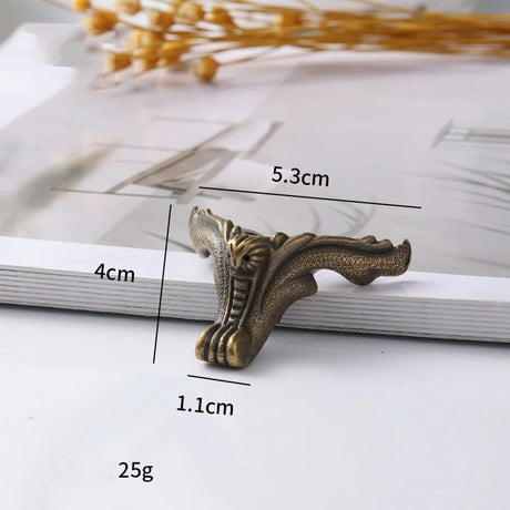 4Pcs Antique Wood Box Feet Leg Corner Protector Jewelry Gift Box Decorative Feet Metal Corner Bracket For Furniture Hardware