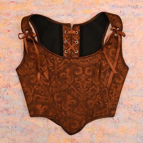 Jacquard Corset Bustier Overbust Boned