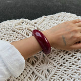 Vintage Style Cherry Red Acrylic Resin Chunky Bangles Bracelet