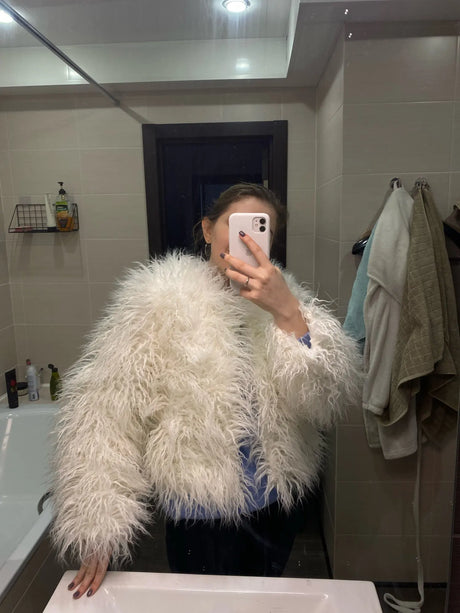 Faux Fur Coats Y2k Punk Rave Winter Jackets