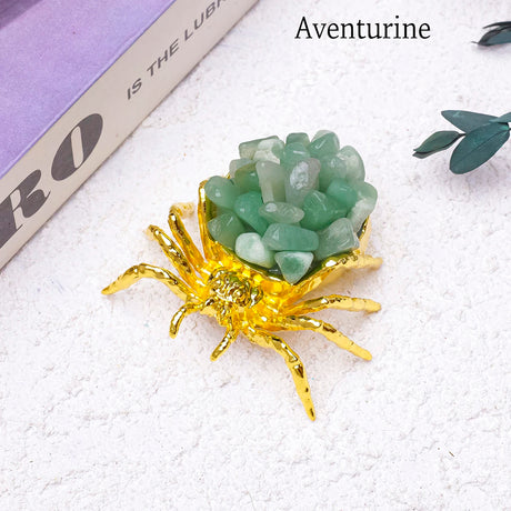 1pc Natural Crystal Spider Animal Desk Decor