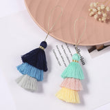 1/2pcs Cotton Tassels for Crafts Tri-Layered Tassels with Hanging Loop for Crafts Jewelry Making Bookmark Clothing  Accessories