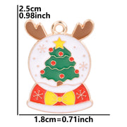 5pcs Christmas Charm Enamel Apple Socks Bell DIY Pendant Charms For Jewelry Making Keychain Earrings Bulk Handmade Material Gift