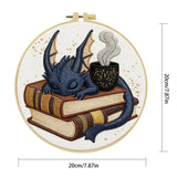 Library Dragon 20X20CM/15X15CM DIY Embroidery Kit for Beginners