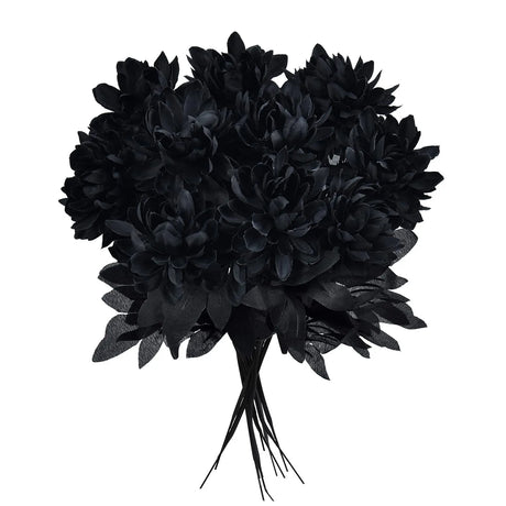 Black Dahlia Halloween Decoration Burgundy Artificial Flower Branch Arrangement Table Home Party Decor