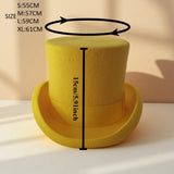 100% Wool Flat Top Hats Solid Colours Wide Ribbon Magician Performance Hat