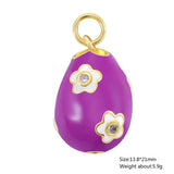 Enamel Easter Egg Pendants 18K Gold Plated Charms For DIY Earrings Necklaces Jewellery Making