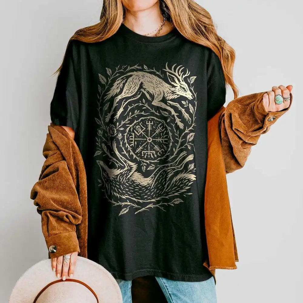 Fox Yin Yang T-Shirt Witchy Forestcore Tee